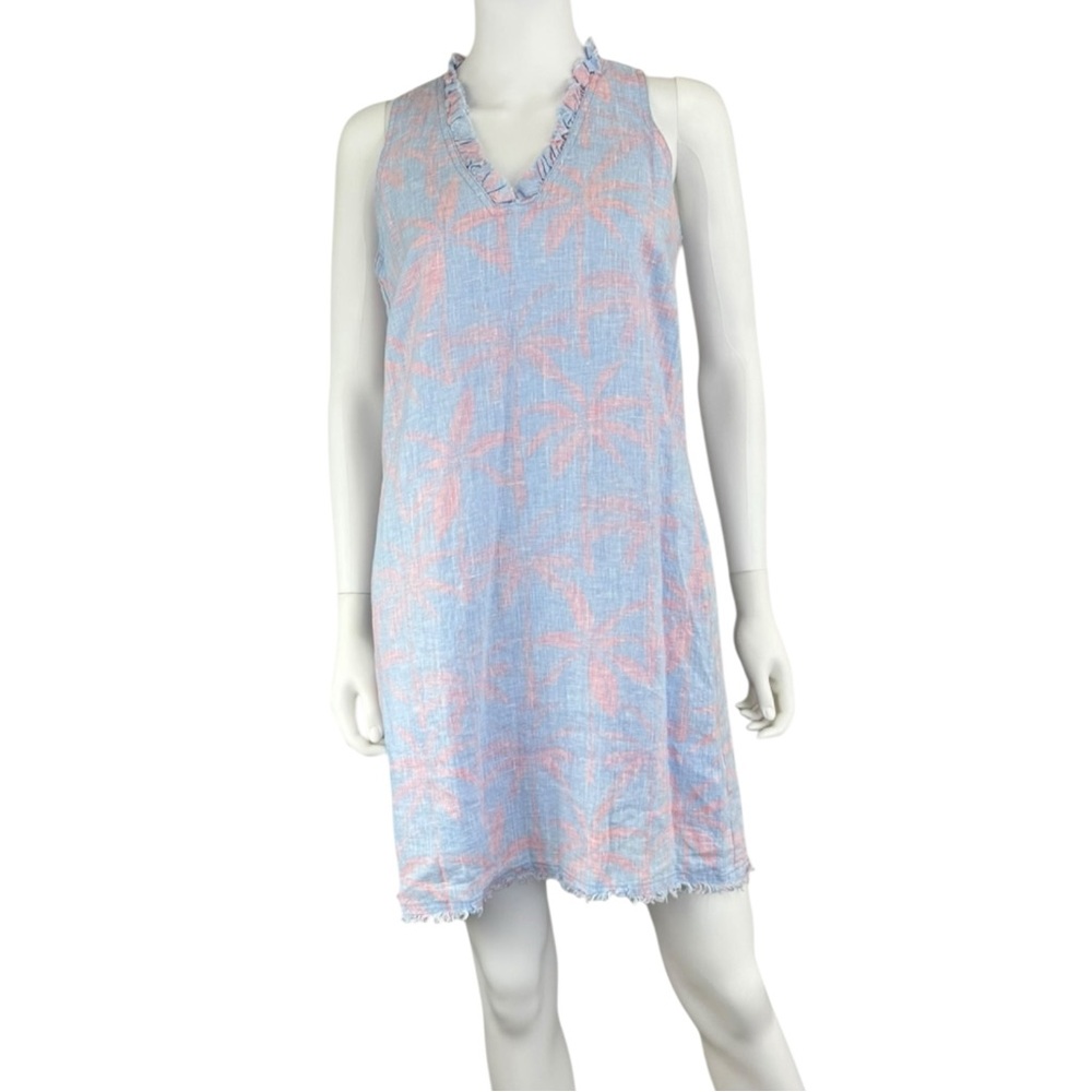 Tommy Bahama 100% Linen Palm Print Dress Size XS B0446